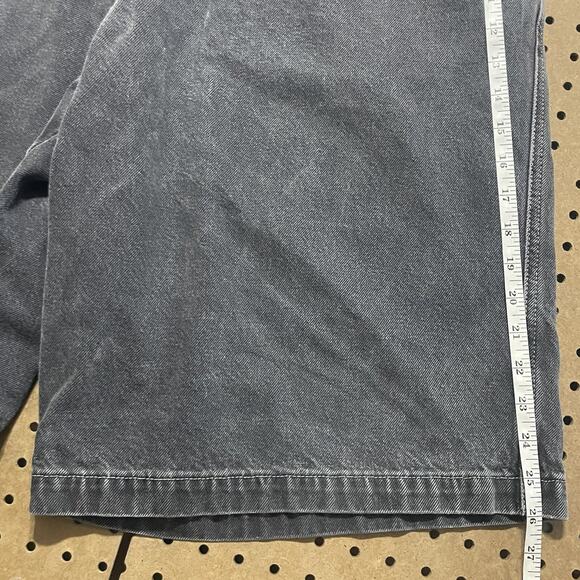 JNCO Jean Shorts Mens 38x12.5 Washed Black Snake Double Deep Pockets Y2K 2000’s - Picture 15 of 16